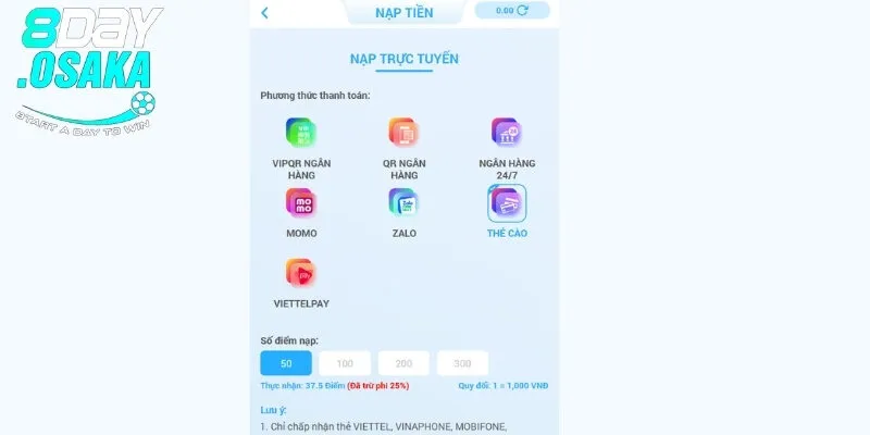 Sử dụng thẻ cào